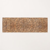 Carved Wood Floral Circles Mandala Personalized Yoga Mat (Front (Horizontal))