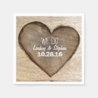 Carved Wood Heart Rustic Wedding