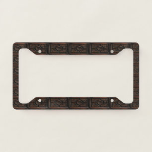 Carved Wood Look License Plate Frame