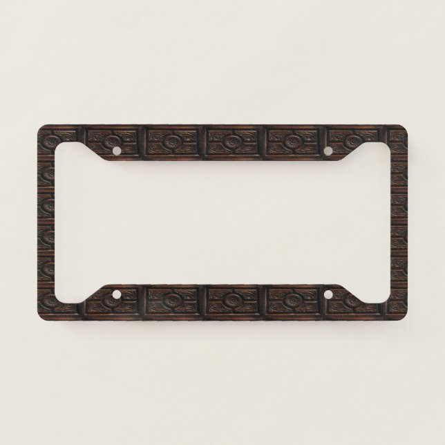 Carved Wood Look License Plate Frame (Front)