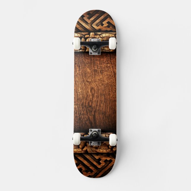 Carved Wood Pattern Skateboard Deck (Front)