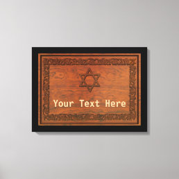 Carved Wood Star Of David Canvas Print