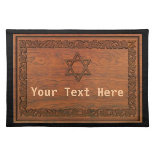 Carved Wood Star Of David Placemat