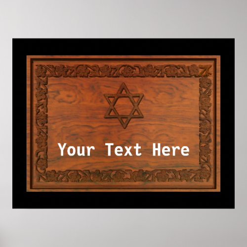 Carved Wood Star Of David Poster