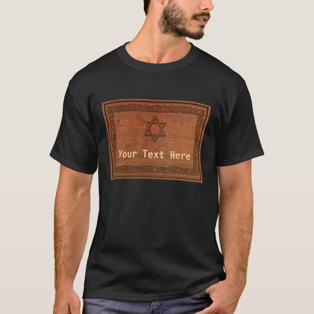 Carved Wood Star Of David T-Shirt (Front)