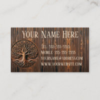 Carved Wood Tree Business Card