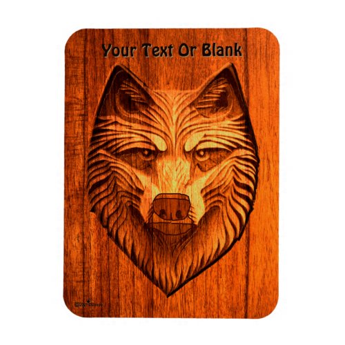 Carved Wood Wolf Magnet