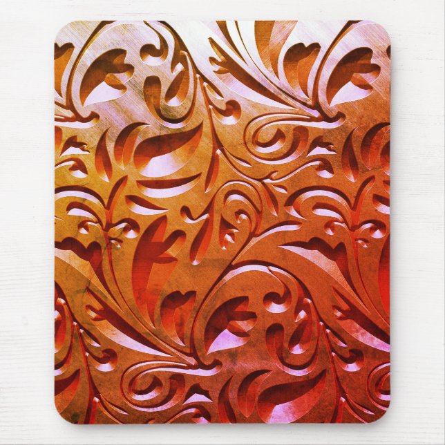 Carved wood woodgrain look elegant abstract brown  mouse pad (Front)