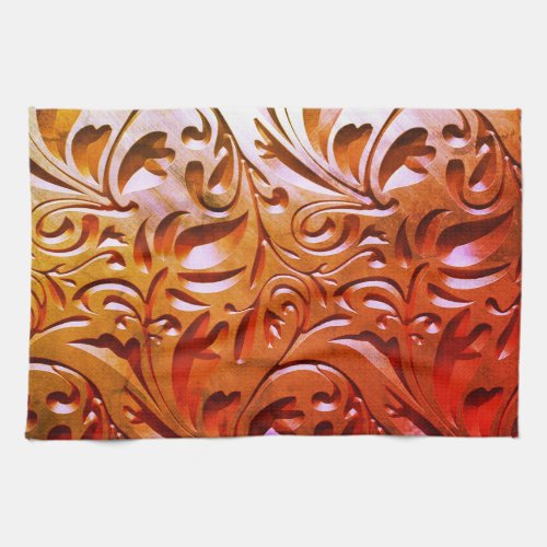 Carved wood woodgrain look elegant abstract kitchen towel