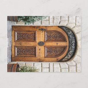 Carved Wooden Door Postcard