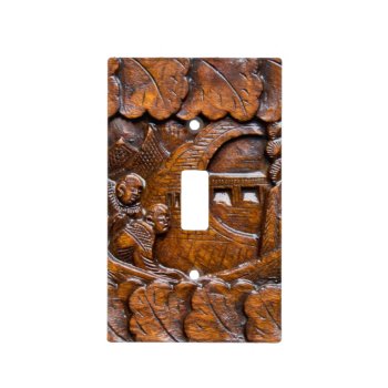 Carved Wooden Oriental Look Light Switch Cover by hildurbjorg at Zazzle