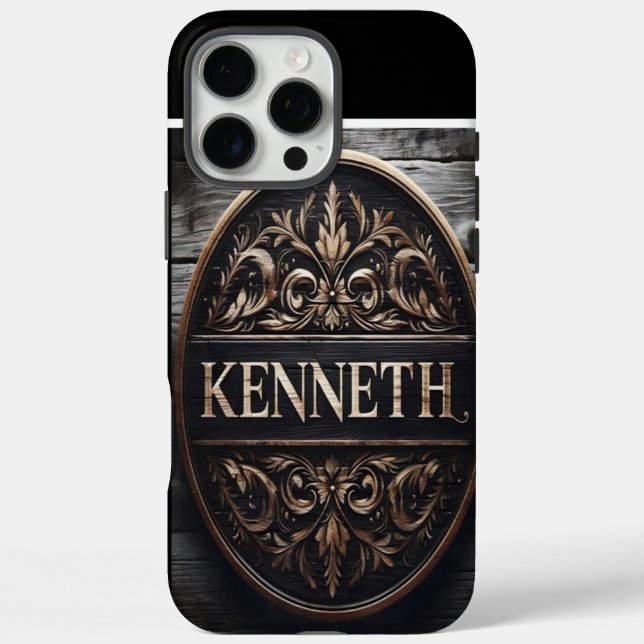 Carved Wooden Sign With Kenneth Case-Mate iPhone Case (Back)