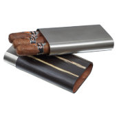 Carver Ashburl and Stainless Steel Cigar Case (Open)