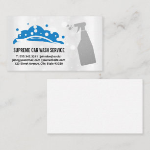 Carwash Bubbles Logo Spray Bottle Business Card