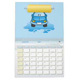 Carwash cartoon calendar
