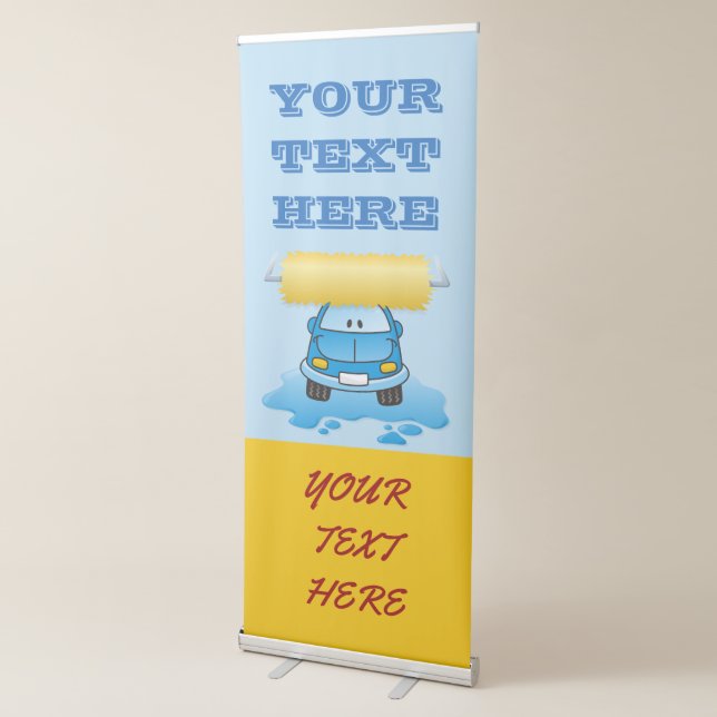Carwash Cartoon Car Retractable Banner (3/4)