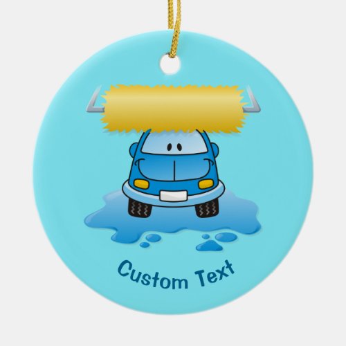 Carwash cartoon ceramic ornament