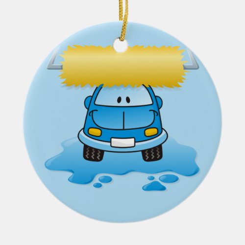 Carwash cartoon ceramic ornament