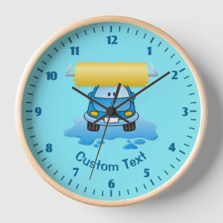 Carwash Cartoon Clock
