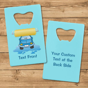 Carwash cartoon credit card bottle opener