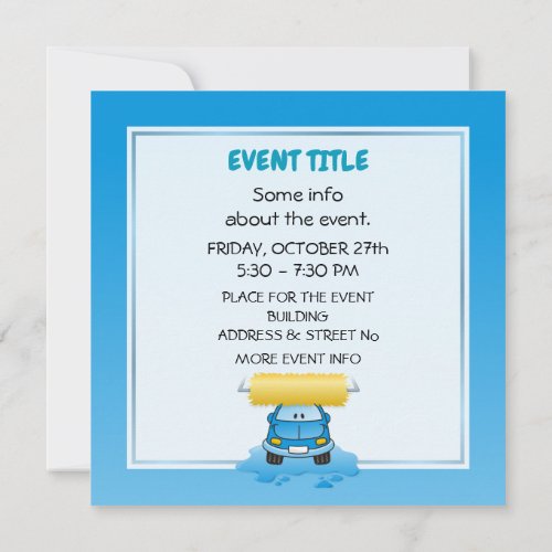 Carwash Cartoon Invitation