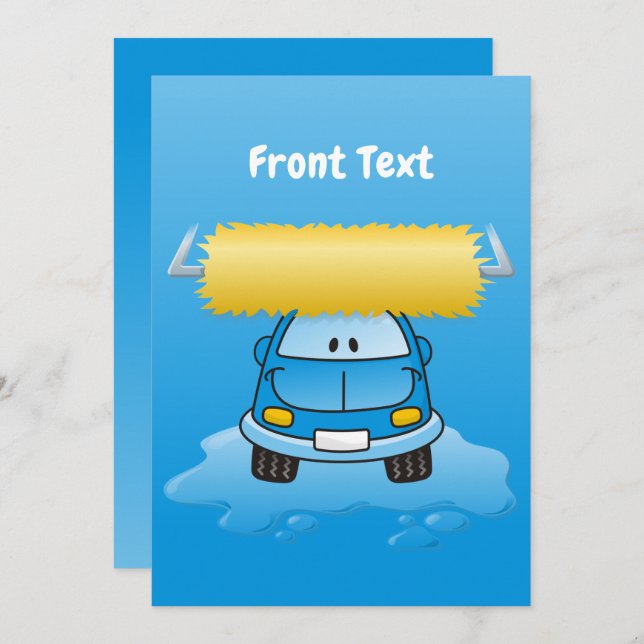 Carwash Cartoon Invitation (Front/Back)