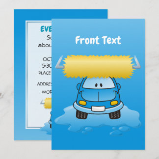 Carwash Cartoon Invitation
