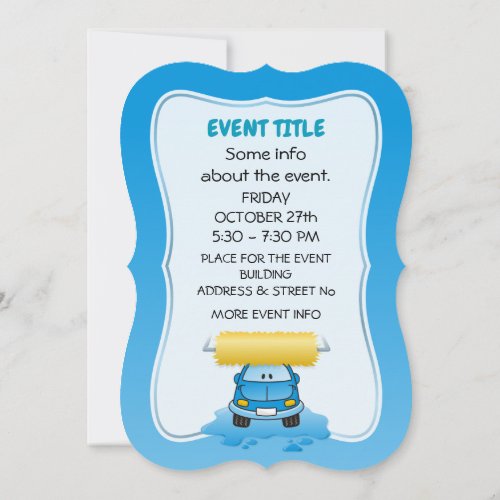 Carwash Cartoon Invitation