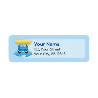Carwash cartoon label