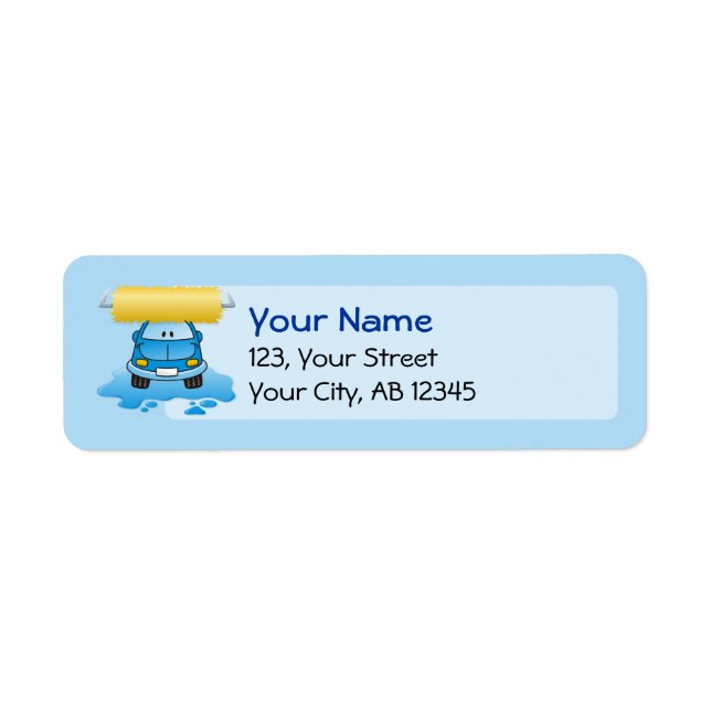 Carwash cartoon label (Front)