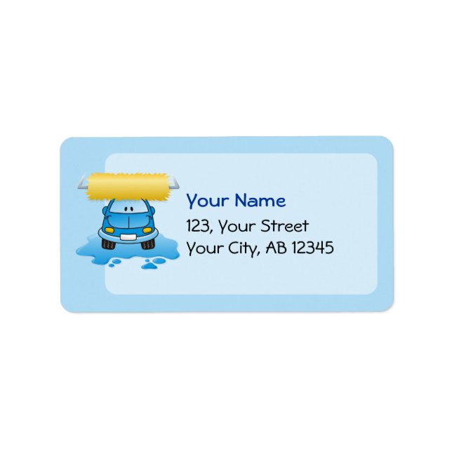 Carwash cartoon label (Front)