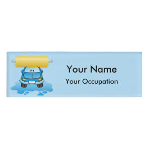Carwash cartoon Name Tag