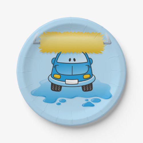 Carwash cartoon paper plates