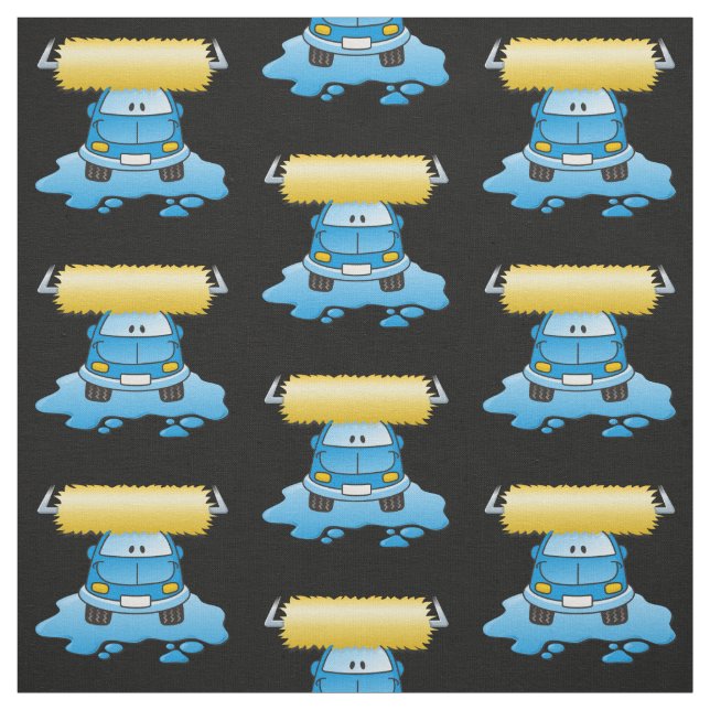 Carwash Cartoon Pattern Fabric (Swatch)