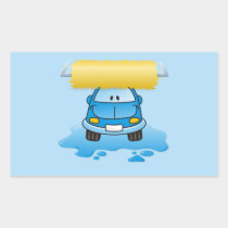 Carwash cartoon rectangular sticker