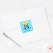Carwash cartoon square sticker (Envelope)