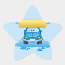 Carwash cartoon star sticker