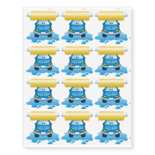 Carwash cartoon temporary tattoos