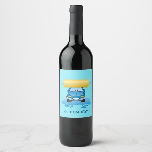 Carwash Cartoon Wine Label (Front)