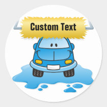 Carwash Classic Round Sticker