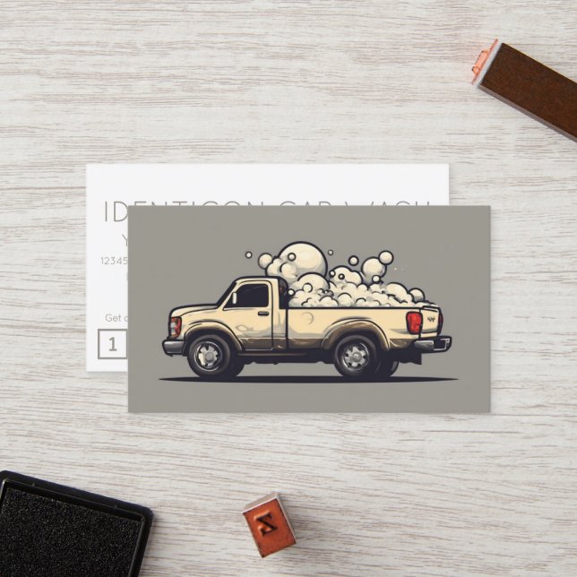 CARWASH customer loyalty punch card (Front/Back In Situ)