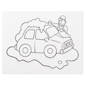 Carwash Man Coloring Book Page