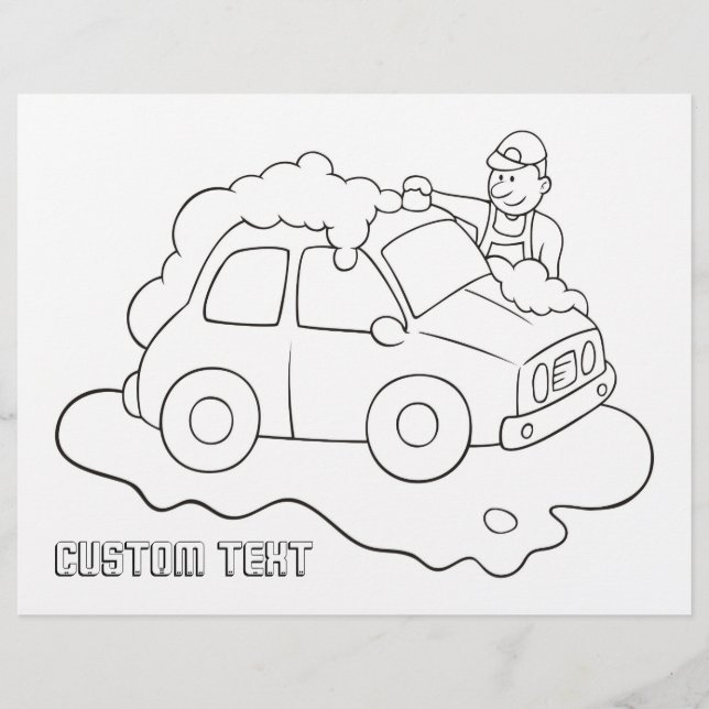 Carwash Man Coloring Book Page (Front)
