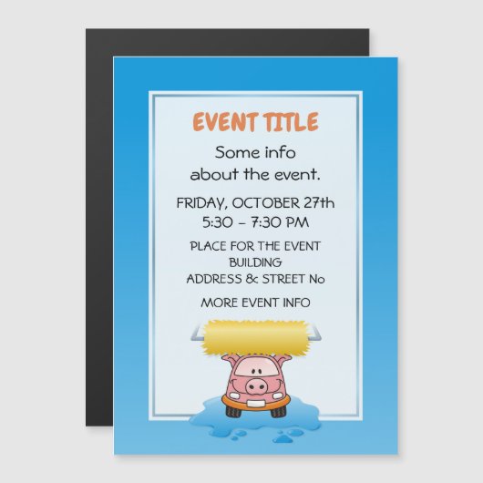 Carwash Pig Cartoon (Front/Back)