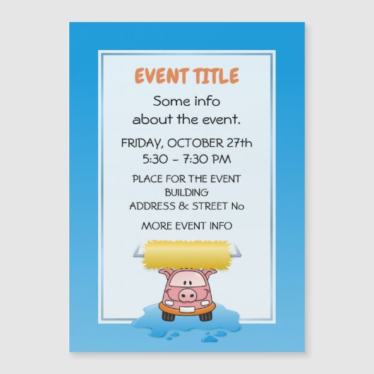 Carwash Pig Cartoon (Front)