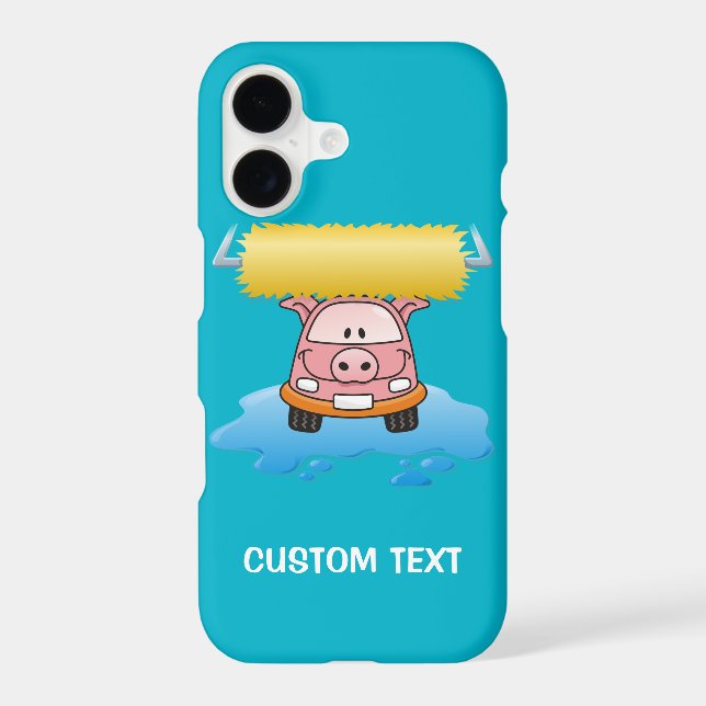 Carwash Pig Cartoon iPhone Case (Back)