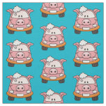 Carwash Pig Cartoon Pattern Fabric