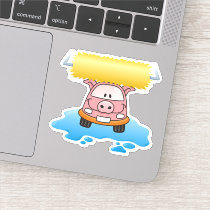 Carwash Pig Cartoon Sticker