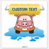 Carwash Pig Cartoon Sticker (Sheet)