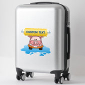 Carwash Pig Cartoon Sticker (Suitcase)